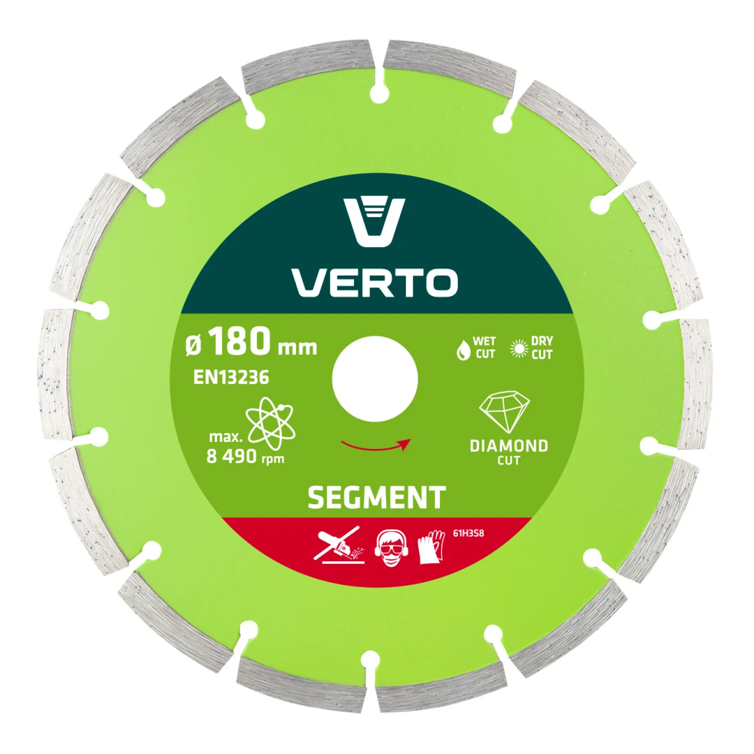 VERTO Gyémánt vágókorong 180mm szegmentált