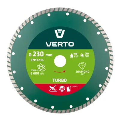 VERTO Gyémánt vágókorong 230mm turbo