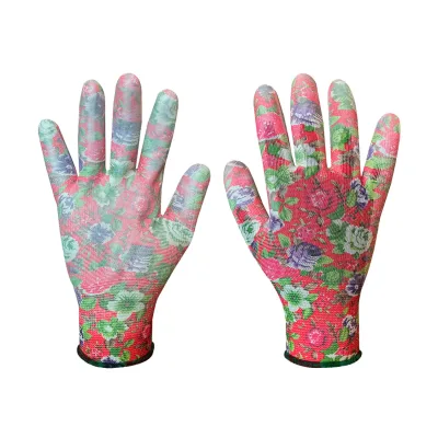 VERTO Kertész kesztyű, PU bevonat, rózsamintás, 4131X, 9", min. rendelés: 5pár