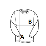 WOMENS OVERSIZED SWEATSHIRT mérési pontjai