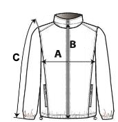 Kariban Női softshell kabát mérési pontjai