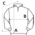 Regatta Holbeck half zip fleece pulóverek és kardigán mérési pontjai