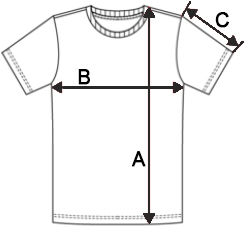 WOMENS REGULAR TEE mérési pontjai
